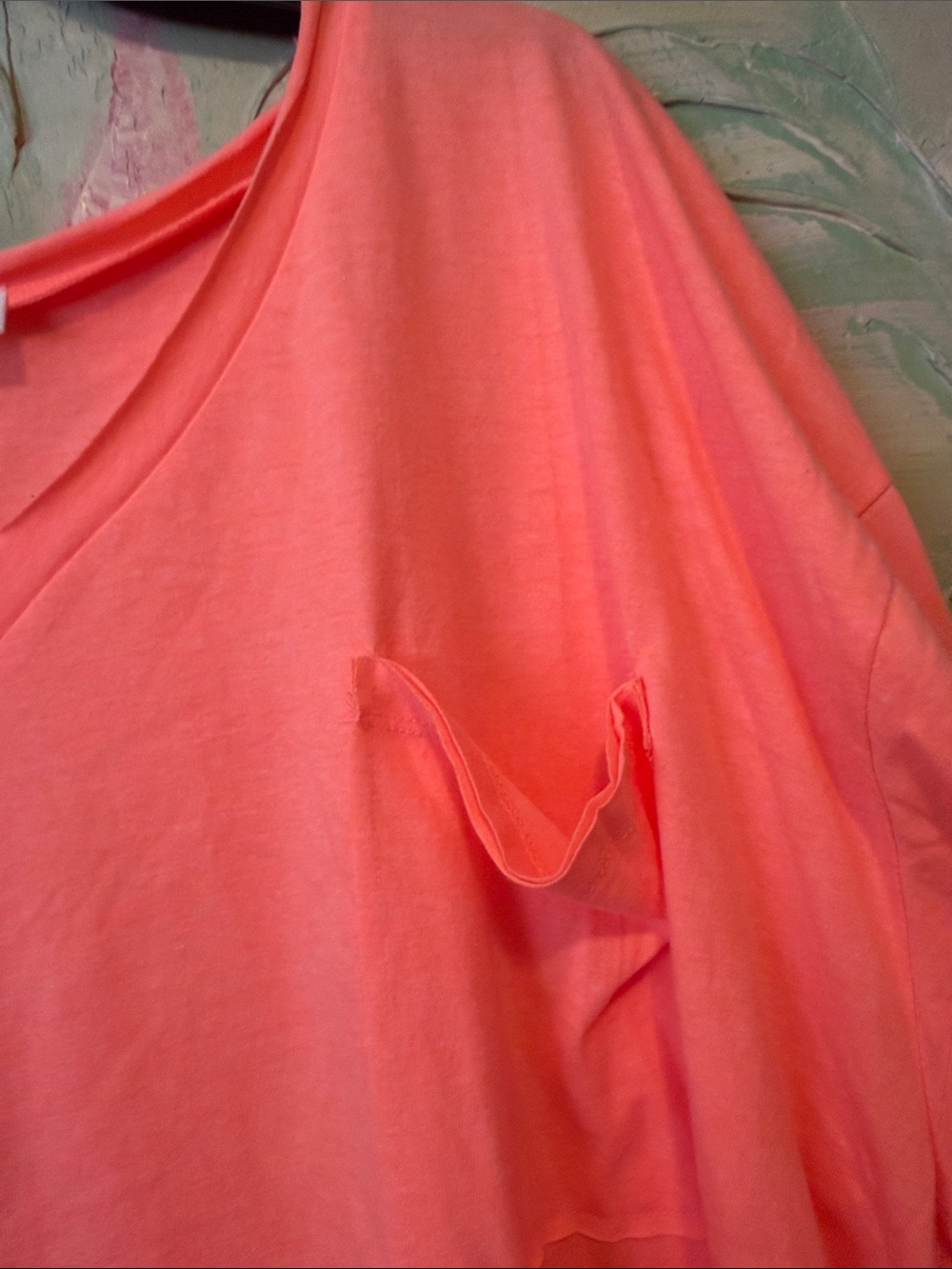 Zenana Outfitters Vibrant Coral V-Neck Pocket Tunic size 1X New! - Picture 4 of 7